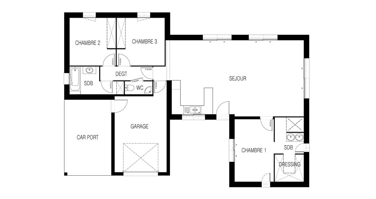 Plan du modèle de maison Paraos