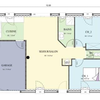 Plan intérieur du modèle Solano