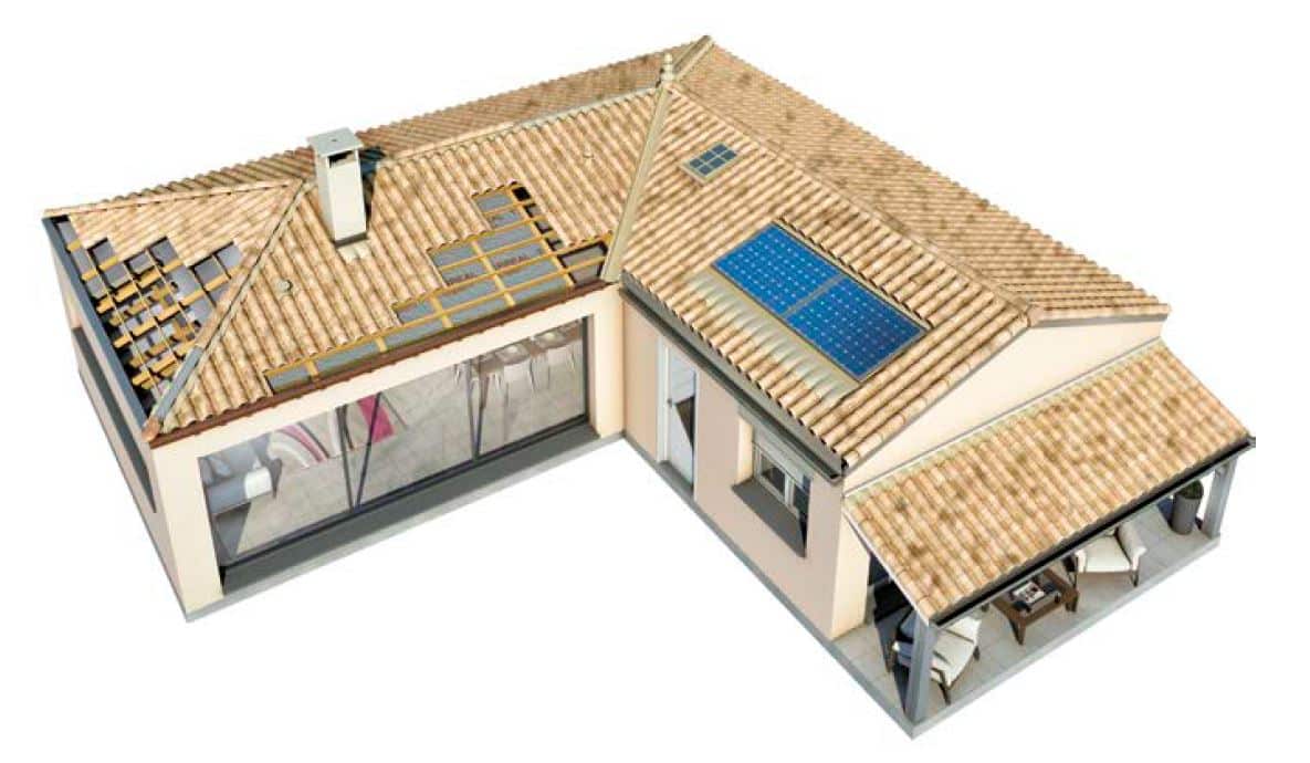 Exemple de plan avec des panneaux solaires