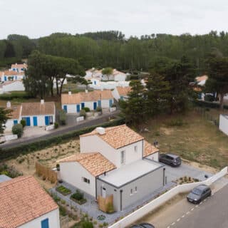 Plan drone de la maison bioclimatique en Vendée