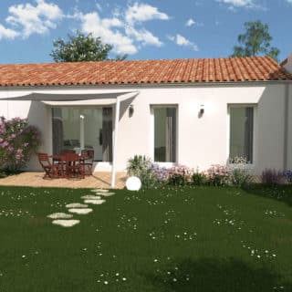 maison neuve à vendre à Oléron vue du côté du jardin - Charente-Maritime