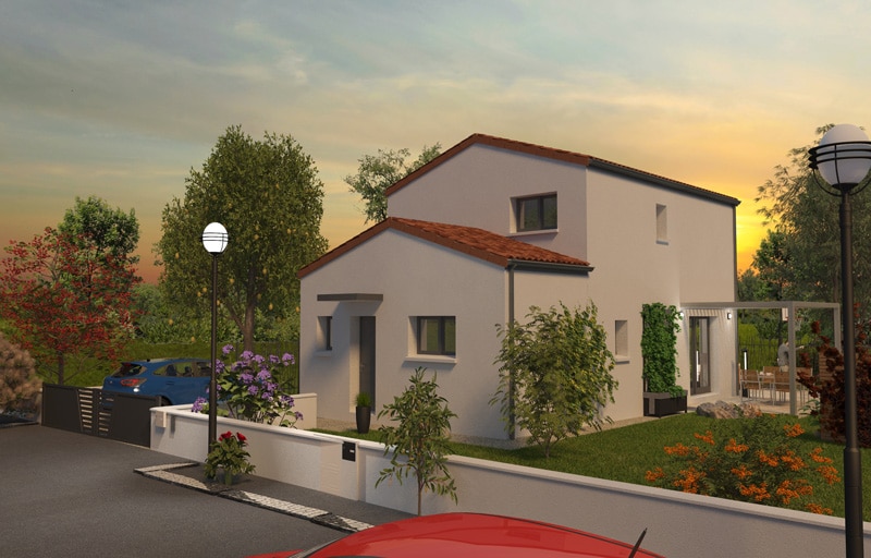 Plan familial optimisé de la maison évolutive STELLA avec quatre chambres et deux salles de bain