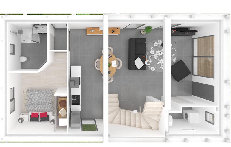 "Maison évolutive ALTEA à étage de 89 m² avec orientation sud à l’avant et espaces lumineux