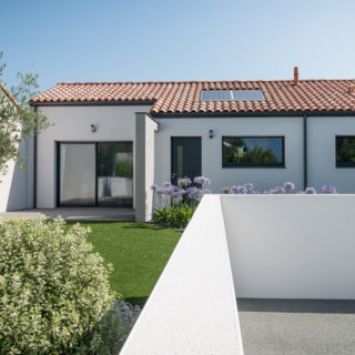 Maison neuve traditionnelle avec murette réalisée par un constructeur aux Sables d’Olonne