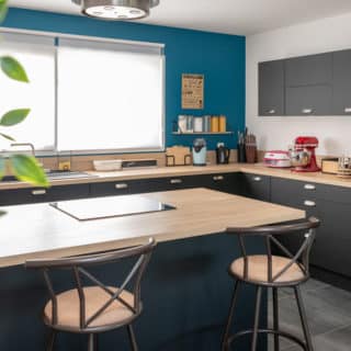 Cuisine moderne dans maison neuve à Thorigny, Vendée – constructeur maison Thorigny